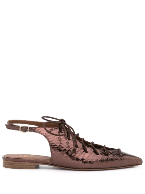 Malone Souliers Alessandra lace-up metallic slingbacks ALESSANDRA103 - 0
