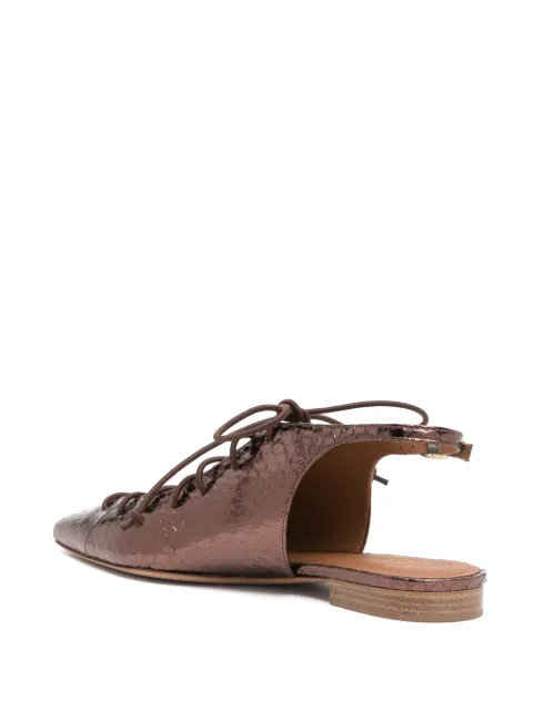 Malone Souliers Alessandra lace-up metallic slingbacks ALESSANDRA103 - 2