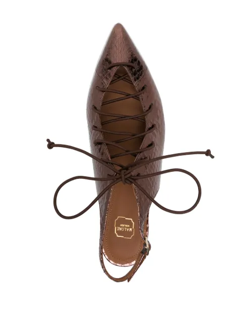 Malone Souliers Alessandra lace-up metallic slingbacks ALESSANDRA103 - 3